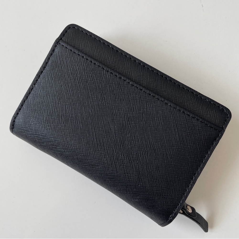 Kate Spade Neda Black Saffiano Leather Zip Around Mini Wallet - Picture 8 of 14